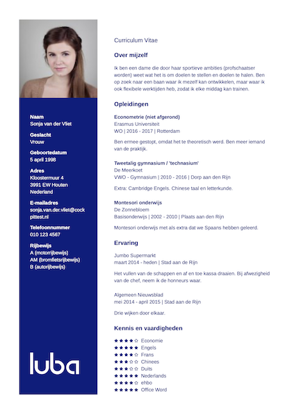 roddel leg uit Plotselinge afdaling Gratis cv maken | Eenvoudig en snel | Luba